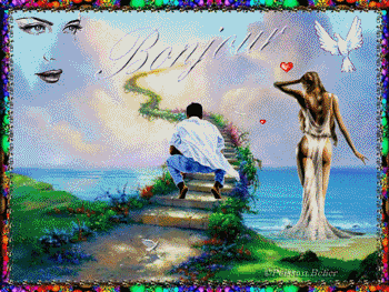 gif animé bonjour art