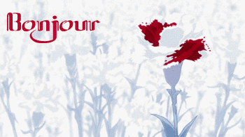 gif animé bonjour rose rouge