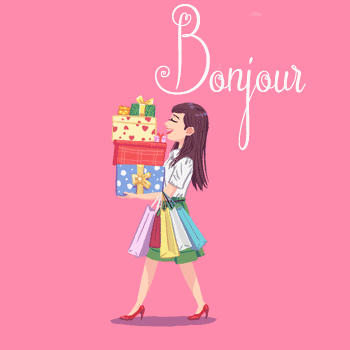 Gifs animés bonjour shopping