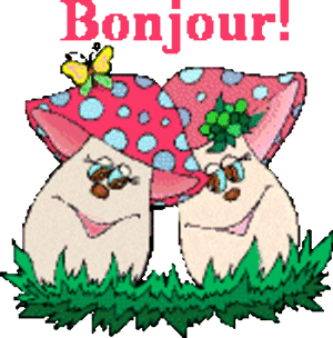 Gifs animés bonjour champignon