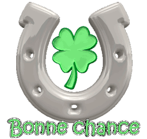 Gif animé bonne chance trèfle et fer a cheval