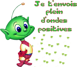 Gif animé bonne chance plein d'ondes positives alien