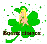 Gif animé bonne chance trèfle et fée