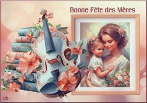 GIF animé bonne fête des mères violon