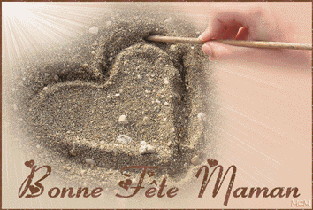 Gif bonne fête  maman coeur