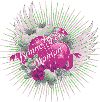 Gif bonne fête  maman coeur