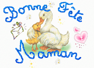 GIF animé bonne fête maman canards