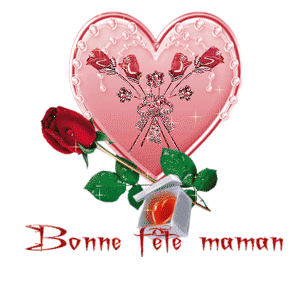 GIF animé bonne fête maman coeur
