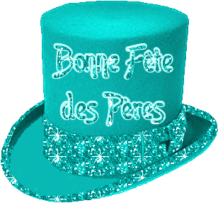 Gif animé bonne fête des pères chapeau