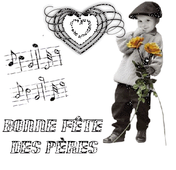 Gif animé bonne fête des pères musique coeur