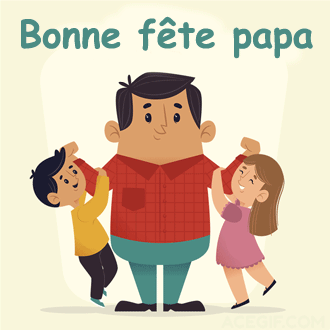 Gif animé bonne fête papa costaud