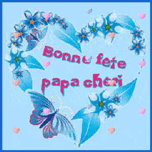 Gif animé bonne fête papa chéri coeur