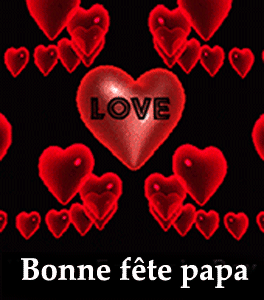 Gif animé bonne fête papa love coeur