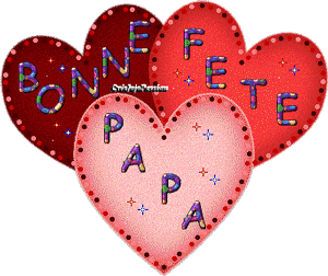 Gif animé bonne fête papa coeurs