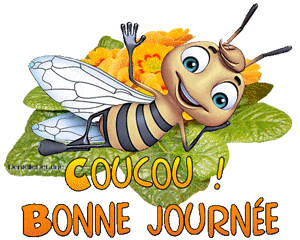 Gif animé coucou bonne journée abeille