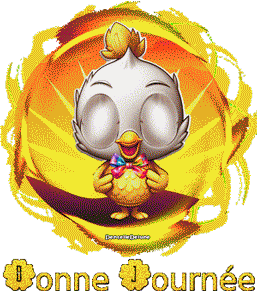 Gif bonne journée poussin