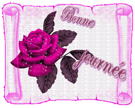 Gif bonne journée carte avec roses