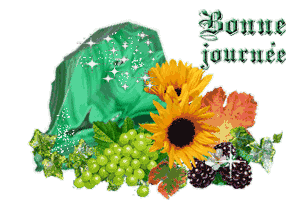 Gif animé bonne journée fruits