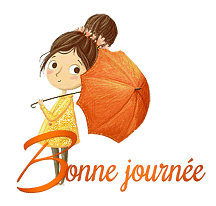 Gif animé bonne journée femme parapluie