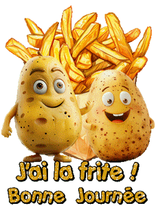 Gif animé bonne journée frites