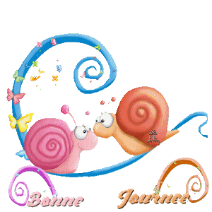 Gif animé bonne journée escargot
