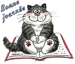 Gif animé bonne journée chat