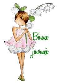 Gif animé bonne journée flle muguet