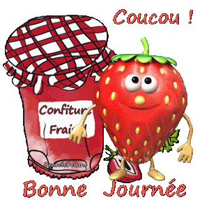 Gif animé bonne journée confiture de fraise