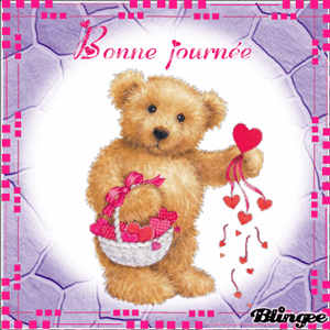Gif animé bonne journée coeur et ours