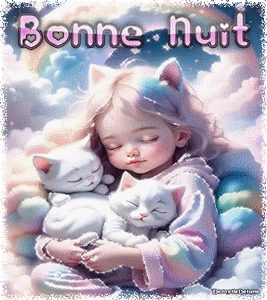 Gif animé bonne nuit elfe et chats