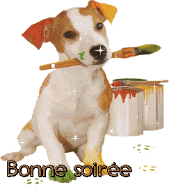 Gif animé bonne soirée chien