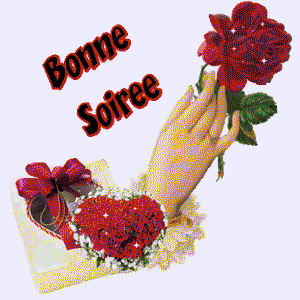 Gif bonne soirée rose