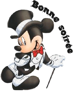 Gif animé bonne soirée Mickey