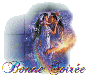 Gif animé bonne soirée bisou