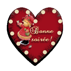 Gif animé bonne soirée coeur rouge