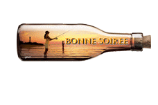 Gif animé bonne soirée bouteille