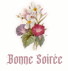 Gif animé bonne soirée fleurs