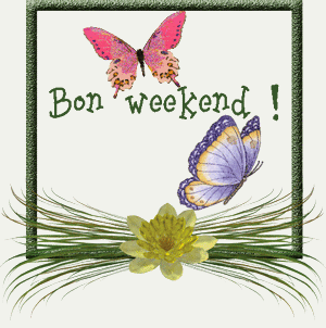 Gif animé bon week-end papillon