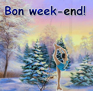 Gif animé bon week-end patinage