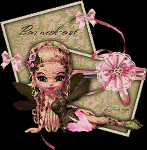 Gif animé bon week-end fille