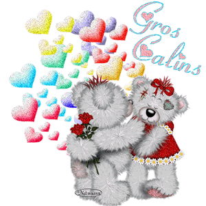 Gif gros calin ours coeurs
