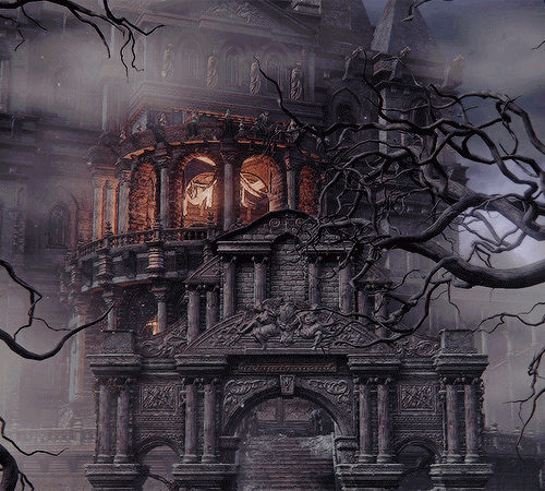 Gif animé gothique maison hanté