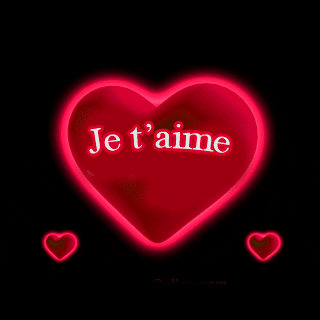 Gif animé je t'aime coeur neon