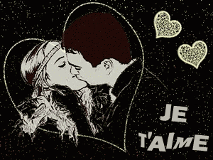 Gif animé je t'aime baiser