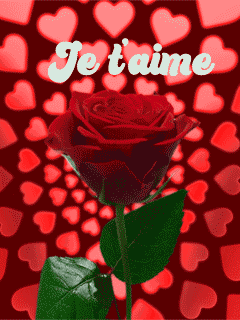 Gif je t'aime rose rouge