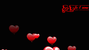 Gif animé je t'aime coeurs ballons