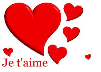 Gif animé je t'aime coeurs rouges