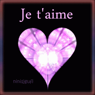 Gif animé je t'aime coeur rose