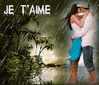 Gif animé je t'aime amoureux pluie