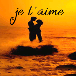 Gif animé je t'aime plage